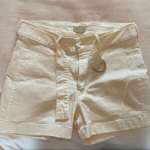 Cream Women's Shorts with Belt